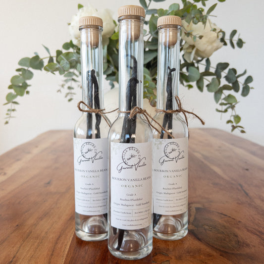 🧁 Gourmet Starter Bottle - Premium Organic Madagascar Bourbon Vanilla Beans Grade A (3 pcs/~15g)